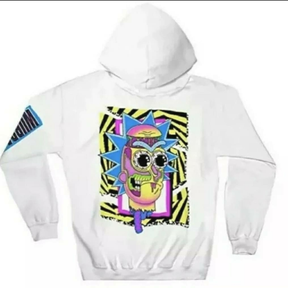 Rick and Morty White Hoodie Sweatshirt